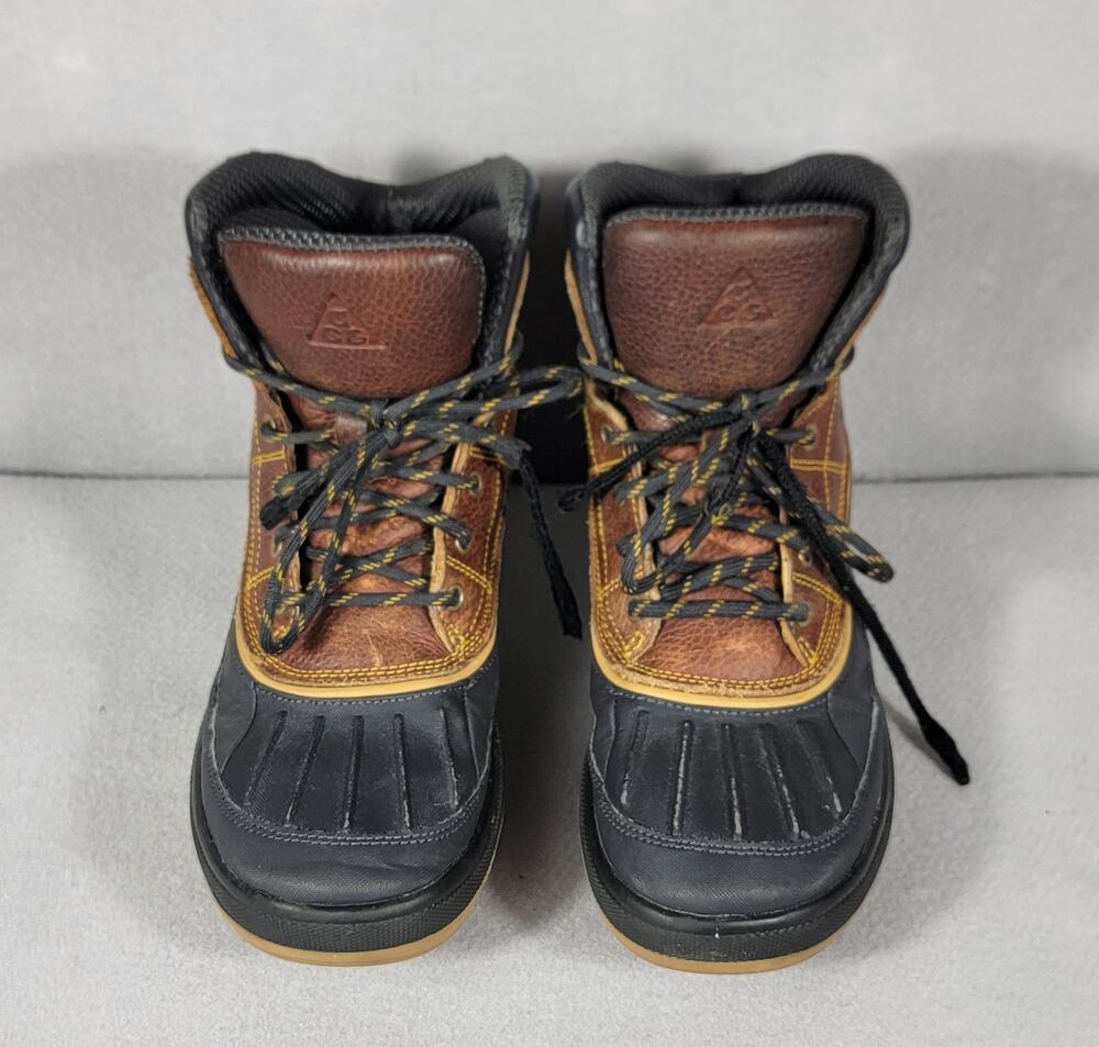 Nike ACG Woodside II High Duck Boots Leather Black Brown Mens Size 7.5